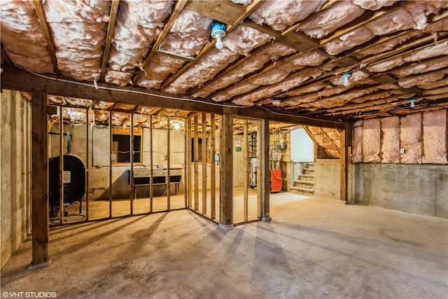 22 T Parker Rd, Foster, RI 02825 - unfinished below grade area with heating fuel and stairs