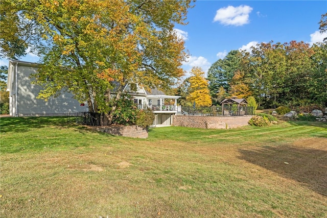 view of yard featuring a gazebo