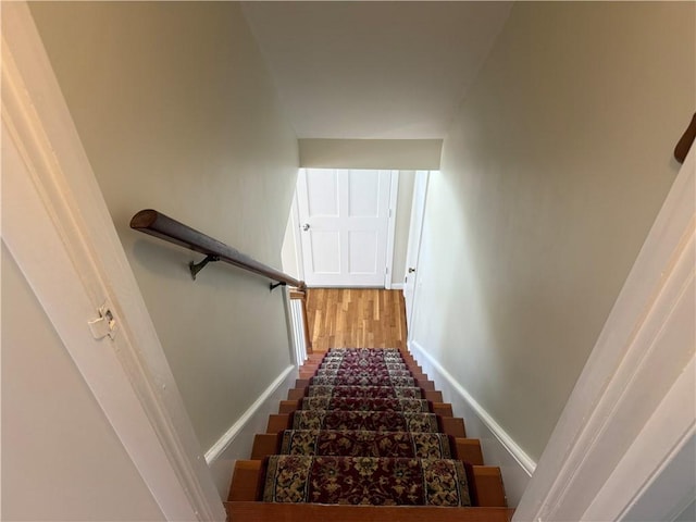 26 Yale Ave, East Providence, RI 02915 - stairway featuring baseboards and wood finished floors