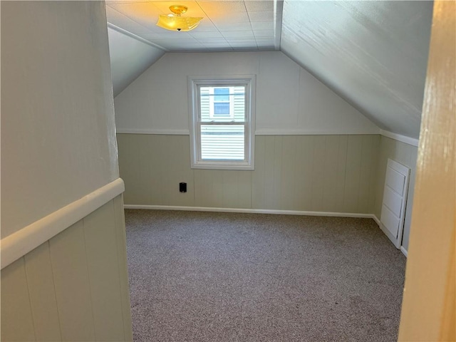 26 Yale Ave, East Providence, RI 02915 - bonus room featuring carpet, wainscoting, and vaulted ceiling