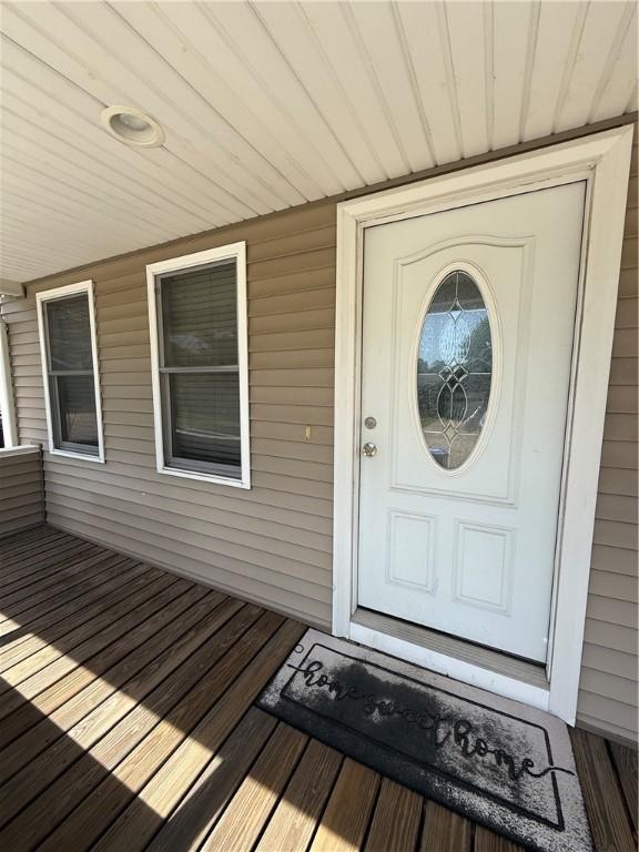 view of doorway to property
