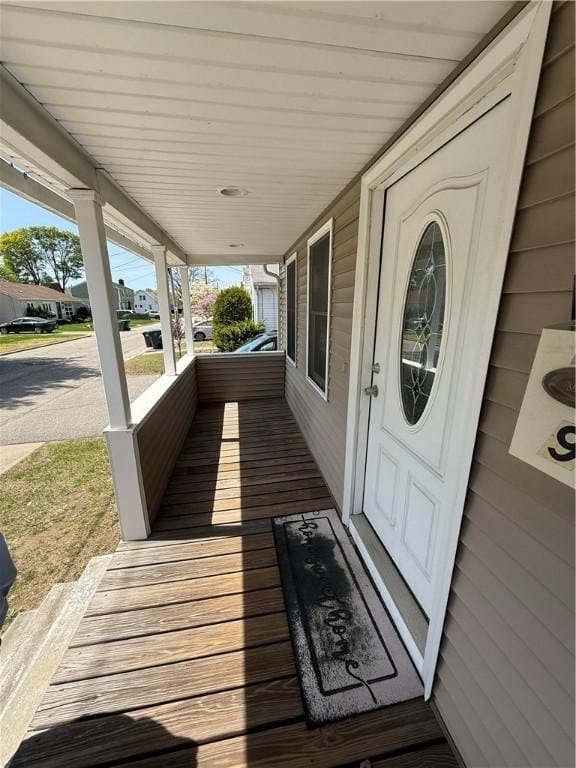 deck with a porch