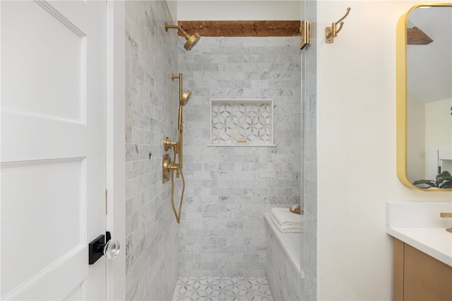 7 Champlin St, Newport, RI 02840 - bathroom with tiled shower and vanity