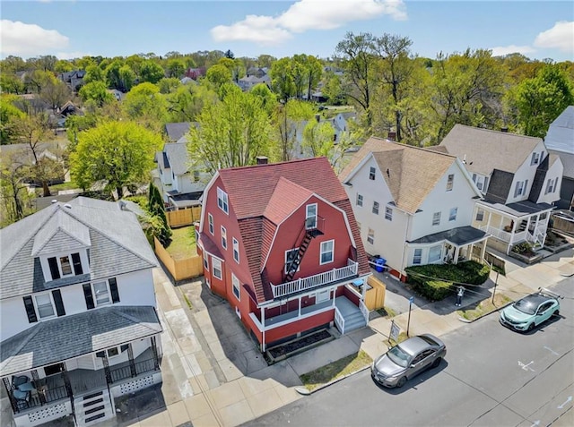 aerial view featuring a residential view