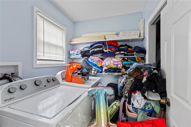 laundry area with laundry area and washing machine and dryer