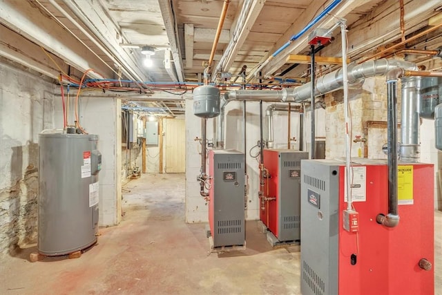 32 Summer St, Woonsocket, RI 02895 - utility room featuring a heating unit and water heater