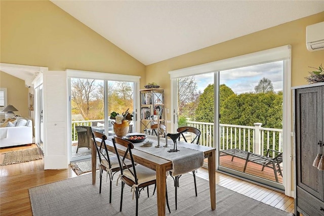 sunroom with an AC wall unit