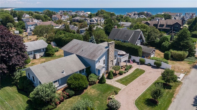 16 Central St, Charlestown, RI 02813 - drone / aerial view featuring a water view and a residential view
