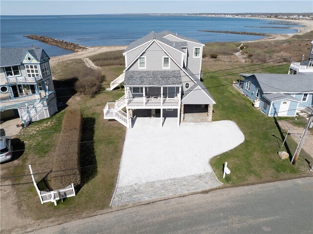 53 Stanton Ave, Narragansett, RI 02882 - birds eye view of property featuring a water view