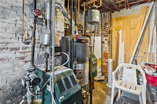 utilities with a heating unit and water heater