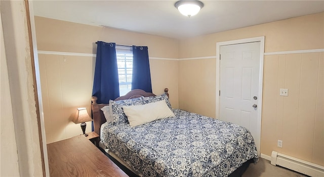 bedroom with baseboard heating