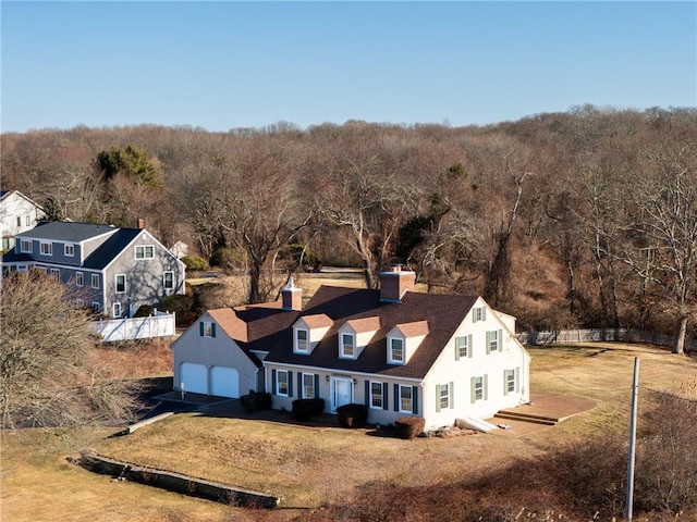 410 Wandsworth St, Narragansett, RI 02882 - aerial view of property and surrounding area with a heavily wooded area