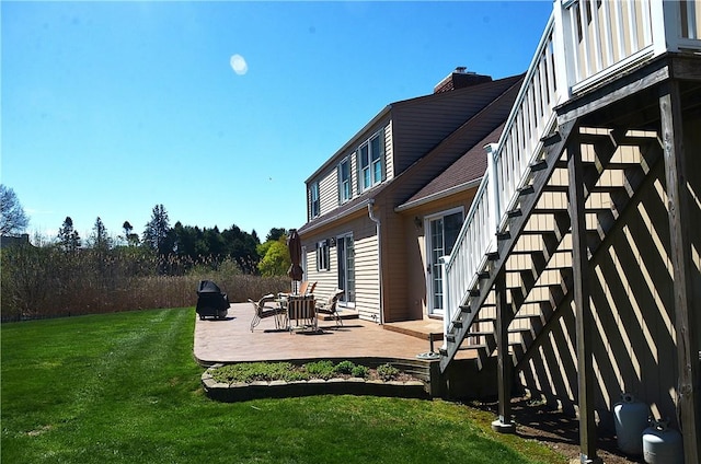 view of yard featuring a deck