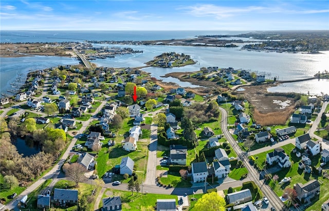 25 Scallop Shell Rd, Narragansett, RI 02882 - drone / aerial view with a water view and a residential view