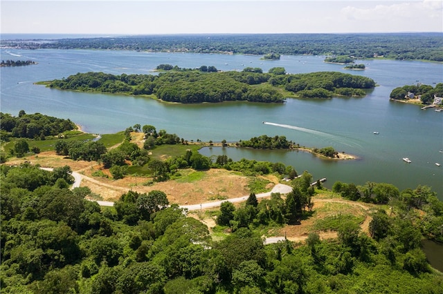 101 Kenyon Farm Rd, Narragansett, RI 02882 - aerial view with a water view and a forest view