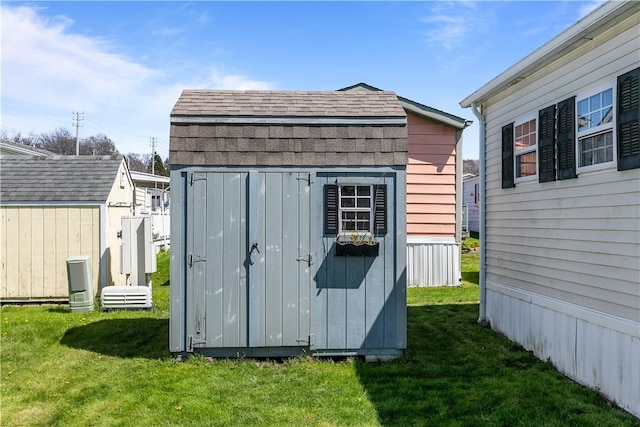 view of shed