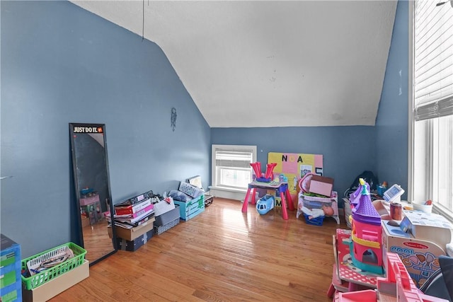70 Perkins Ave, Cranston, RI 02910 - rec room featuring wood finished floors and lofted ceiling