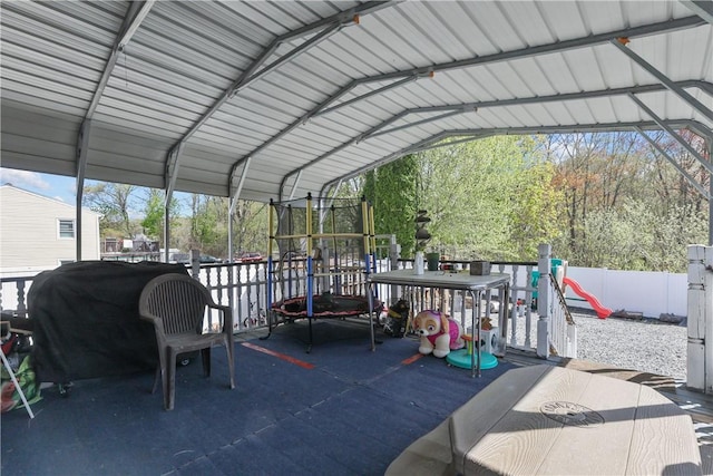 70 Perkins Ave, Cranston, RI 02910 - view of patio with fence, a carport, and a playground