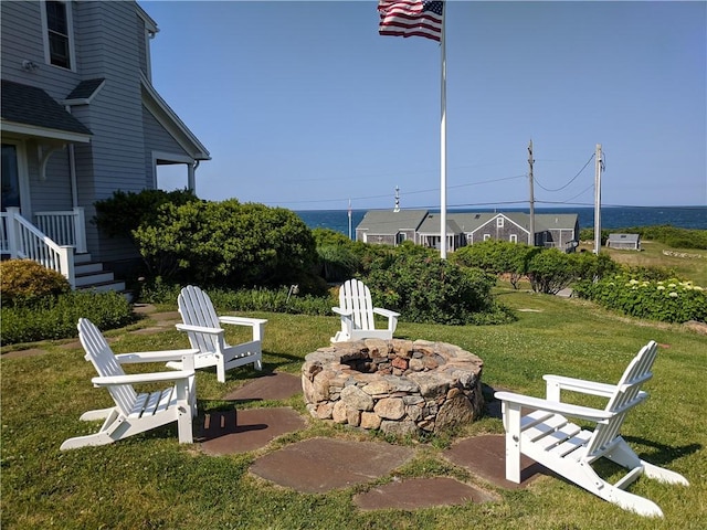 244 Spring St, Block Island, RI 02807 - view of yard with a fire pit