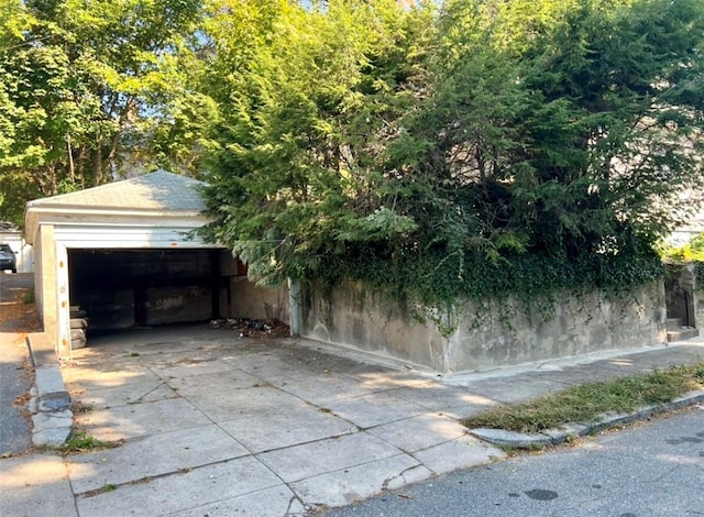 garage with driveway