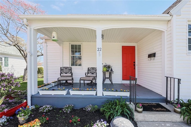 entrance to property with a porch