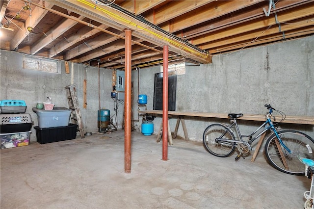 below grade area featuring electric panel