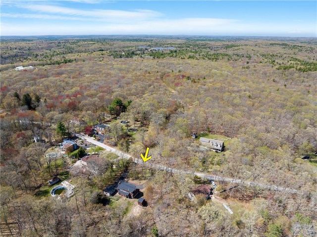aerial view with a forest view