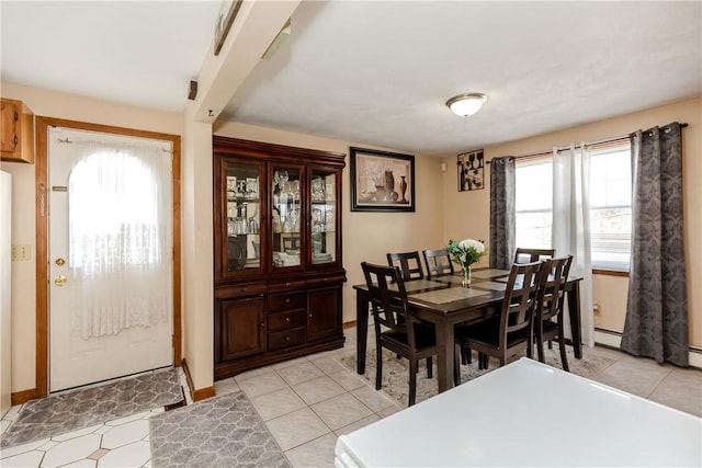 23 Oak Grove Blvd, North Providence, RI 02911 - dining room with light tile patterned flooring, baseboards, and baseboard heating