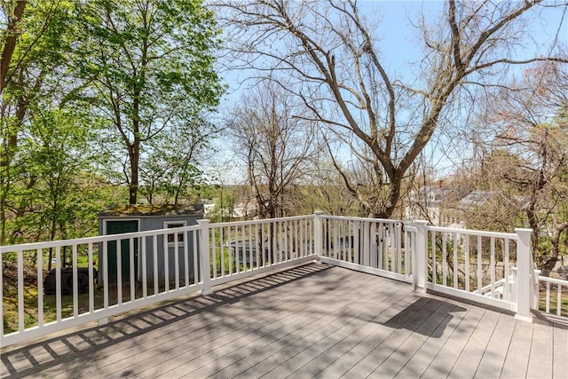 23 Oak Grove Blvd, North Providence, RI 02911 - wooden terrace with an outdoor structure and a shed