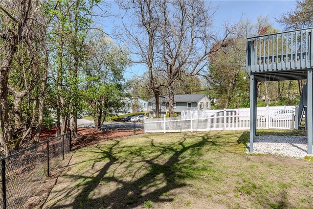 23 Oak Grove Blvd, North Providence, RI 02911 - view of yard with a fenced backyard and a deck