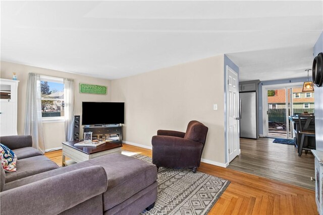 living room with baseboards