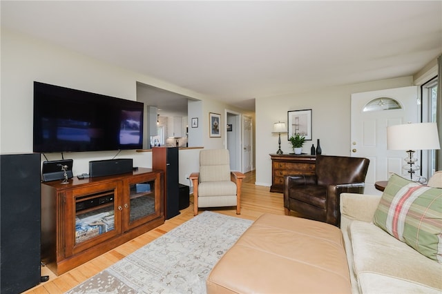 living room with light wood finished floors