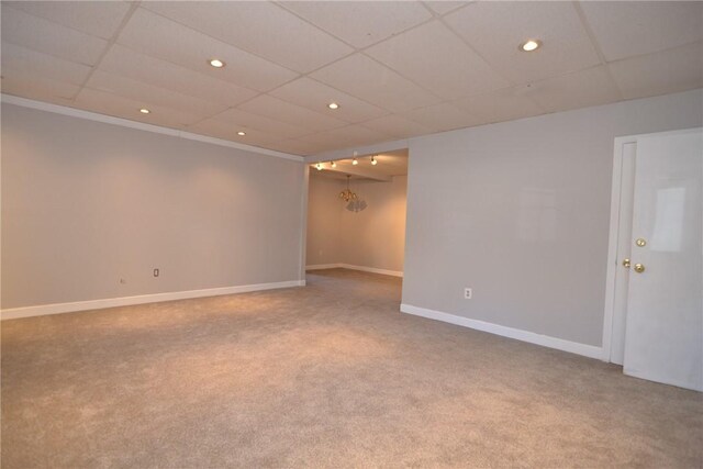 300 Smithfield Rd Unit P1-1, Providence, RI 02904 - spare room featuring carpet floors, baseboards, and a drop ceiling