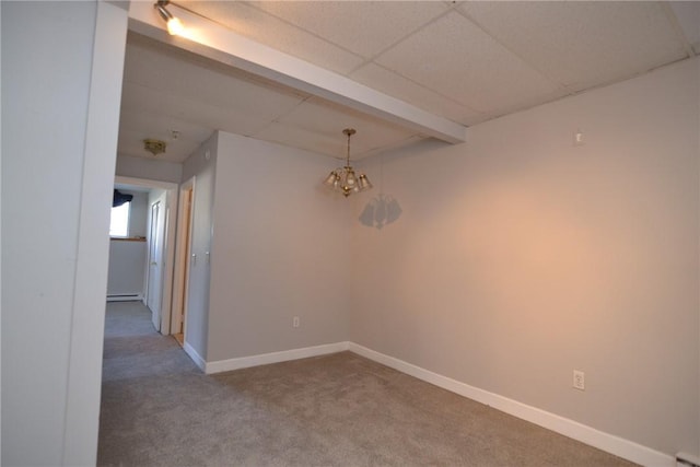 300 Smithfield Rd Unit P1-1, Providence, RI 02904 - carpeted empty room featuring baseboards, an inviting chandelier, and baseboard heating