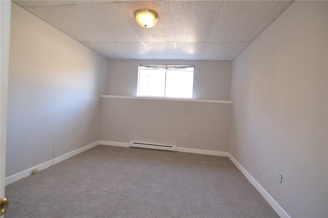 300 Smithfield Rd Unit P1-1, Providence, RI 02904 - unfurnished room featuring baseboards, a baseboard radiator, carpet, and a paneled ceiling
