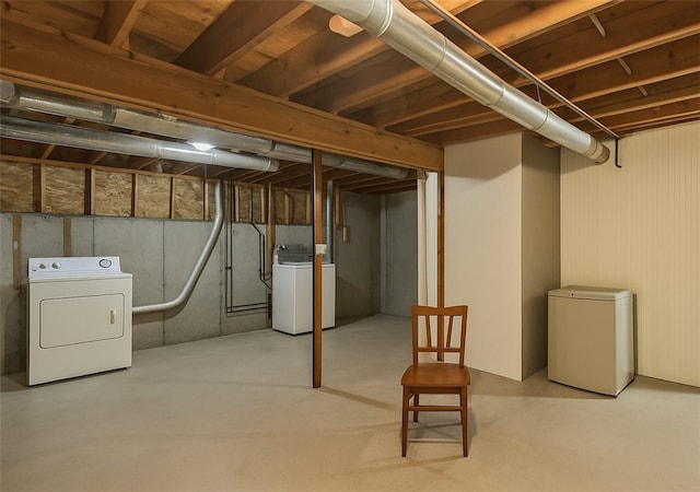 33 Dome St Unit A, Providence, RI 02908 - unfinished basement featuring separate washer and dryer and refrigerator