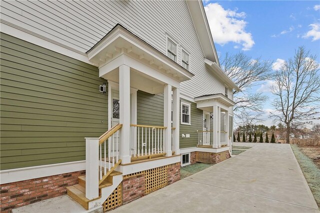 view of exterior entry featuring crawl space