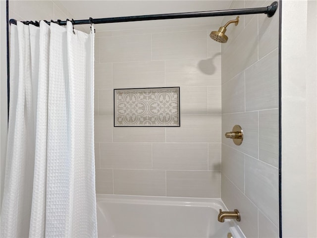 bathroom featuring shower / bath combination with curtain