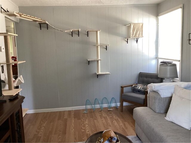 446 Carrington Ave, Woonsocket, RI 02895 - living area featuring baseboards and wood finished floors