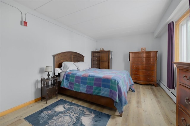 94 Cowesett Ave Unit 1, West Warwick, RI 02893 - bedroom featuring baseboard heating and light wood-style floors