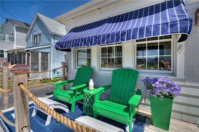 deck featuring a sunroom
