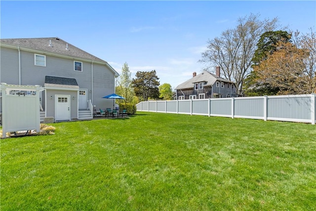 120 Columbia Heights Rd Unit 1, Charlestown, RI 02813 - view of yard with a fenced backyard and a patio area
