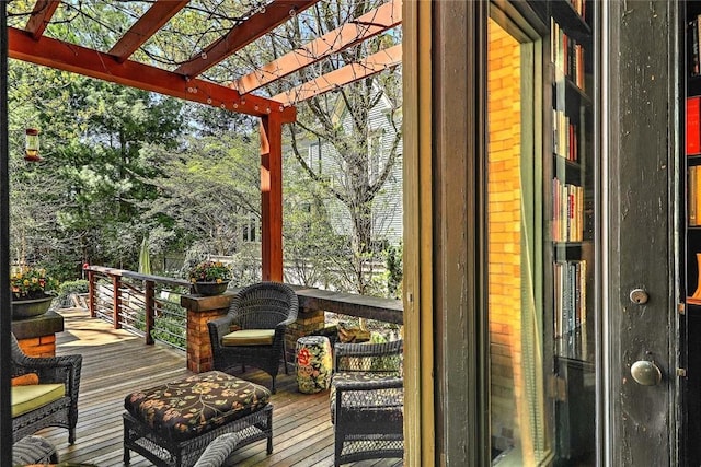 exterior space with a pergola