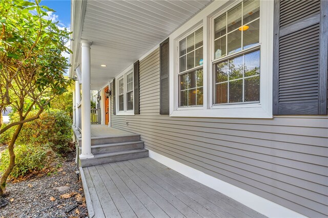 105 Quaker Dr, West Warwick, RI 02893 - wooden deck with covered porch