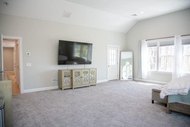 70 Shady Ln, Burrillville, RI 02859 - bedroom with lofted ceiling, carpet, and baseboards