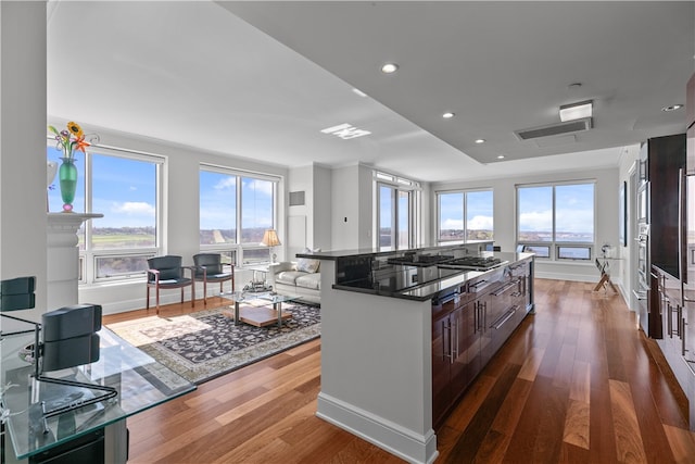 1 Tower Dr Unit 1502, Portsmouth, RI 02871 - kitchen with recessed lighting, appliances with stainless steel finishes, dark wood-style floors, and dark countertops
