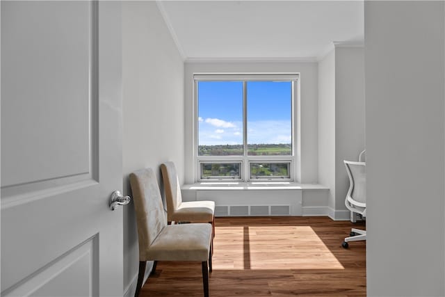 1 Tower Dr Unit 1502, Portsmouth, RI 02871 - office area with crown molding, baseboards, and wood finished floors