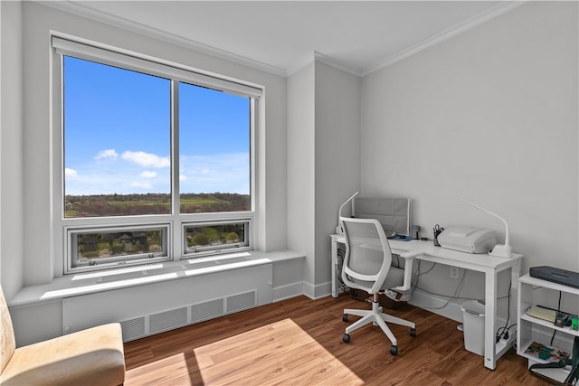 1 Tower Dr Unit 1502, Portsmouth, RI 02871 - office space with crown molding, wood finished floors, a healthy amount of sunlight, and visible vents