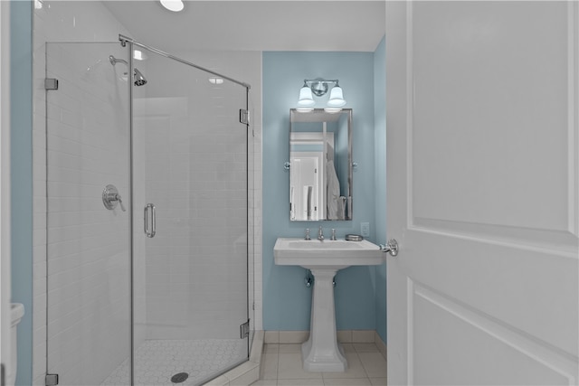 1 Tower Dr Unit 1502, Portsmouth, RI 02871 - full bathroom with baseboards, tile patterned flooring, and a stall shower