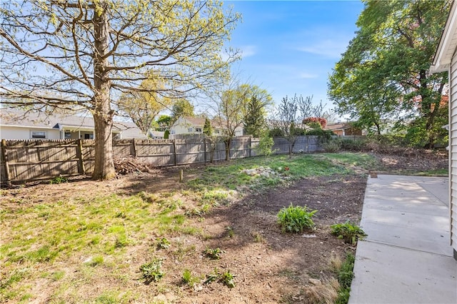 view of yard featuring a fenced backyard